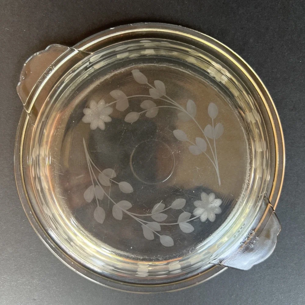 Vintage PYREX Clear Glass Flat Rimmed Pie/Tart Plate 6